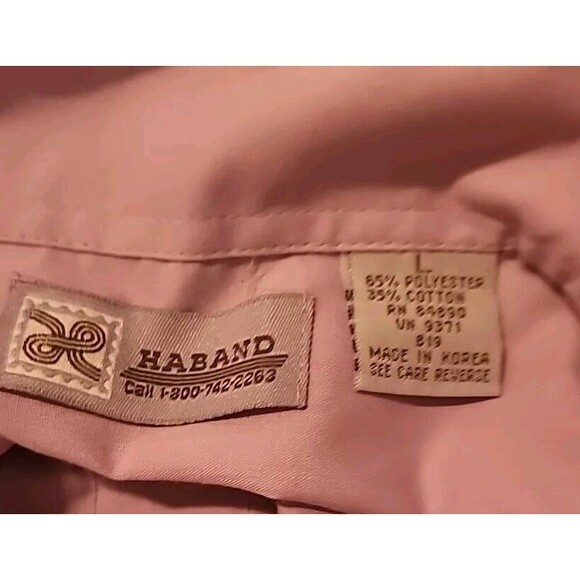 Haband Mens Button Up Shirt Lavender Purple Embroidered  Large - Picture 3 of 9